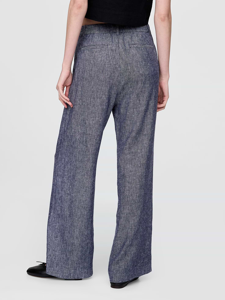 Image 4 of 8, 365 High Rise Linen-Blend Trousers