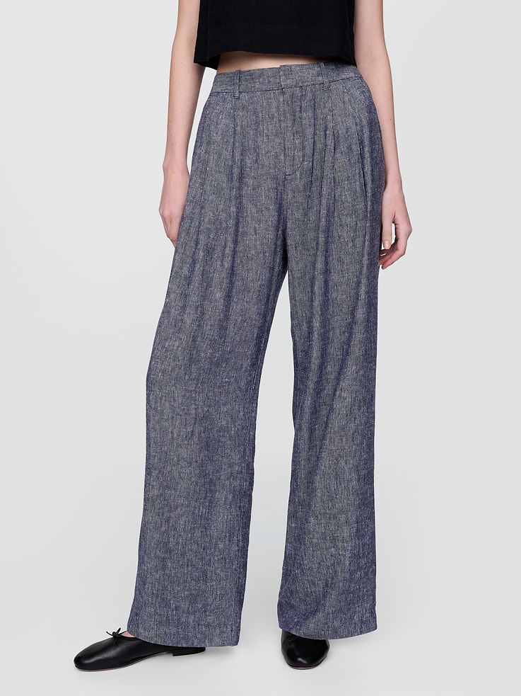 Image 2 of 8, 365 High Rise Linen-Blend Trousers
