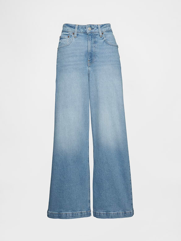 Curvy High Stride Wide-Leg Ankle Jeans