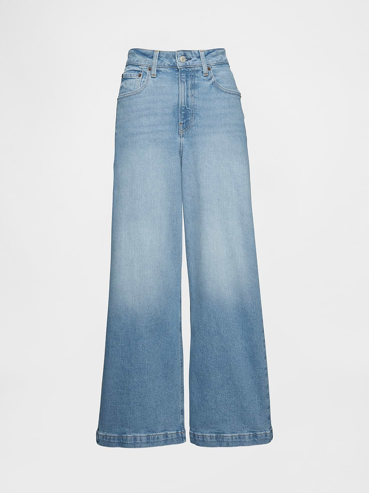 Image number 5 showing, Curvy High Stride Wide-Leg Ankle Jeans