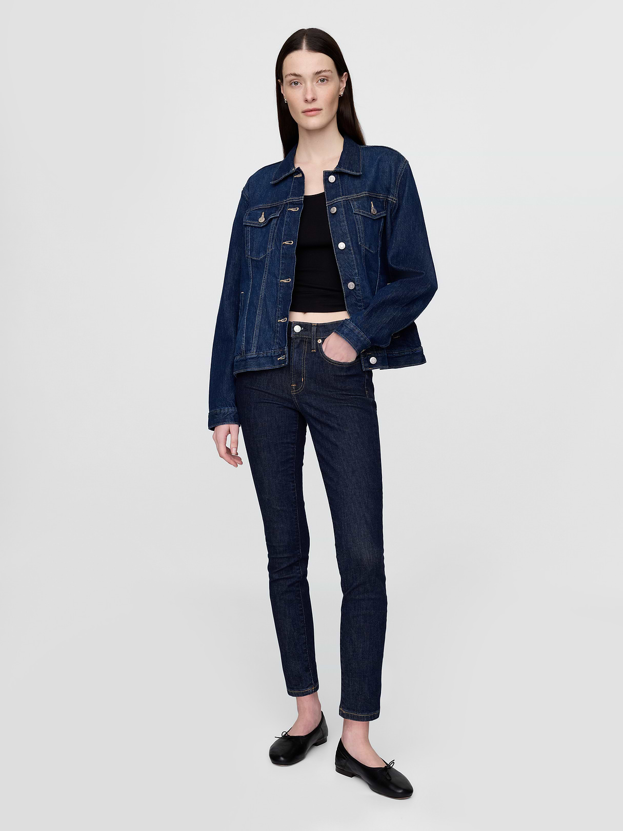 Mid Rise True Skinny Jeans - Rinsed by Gap