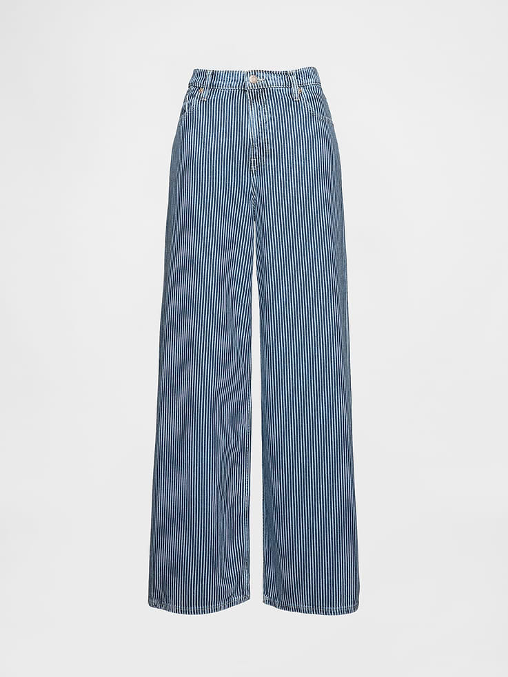 Image number 5 showing, Mid Rise UltraSoft Denim Stripe Baggy Jeans