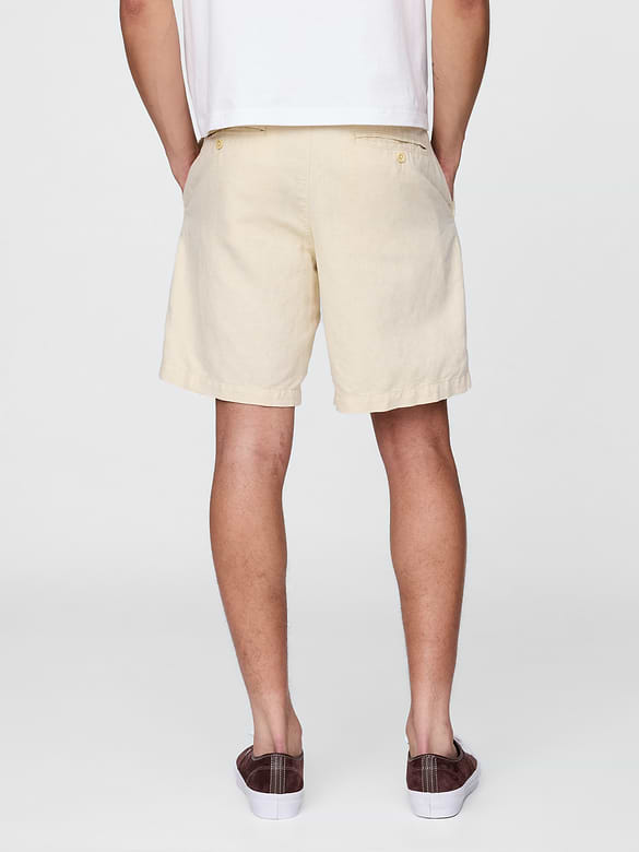 8" Linen-Cotton Shorts