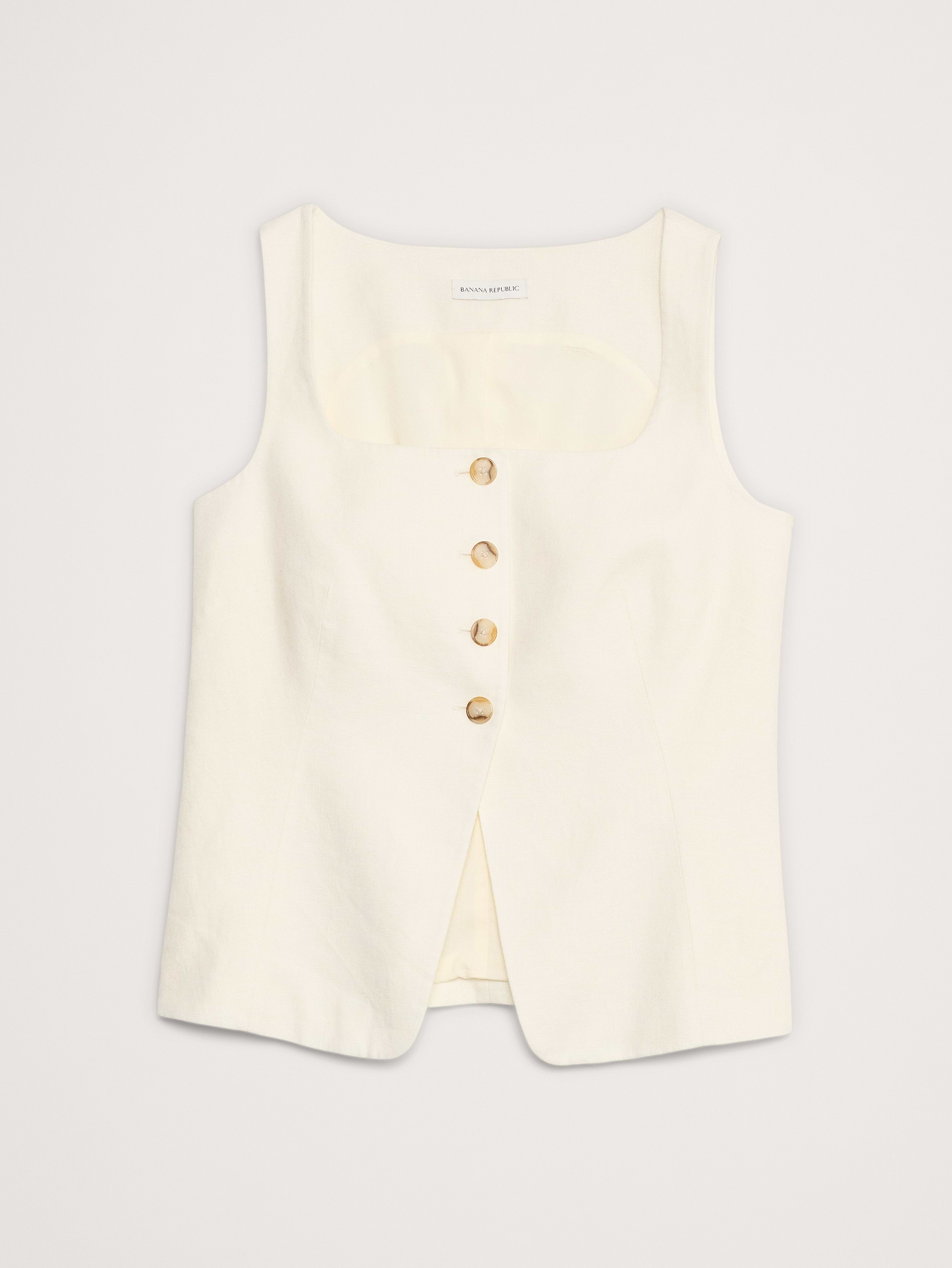 Image number 8 showing, Linen Square-Neck Long Vest