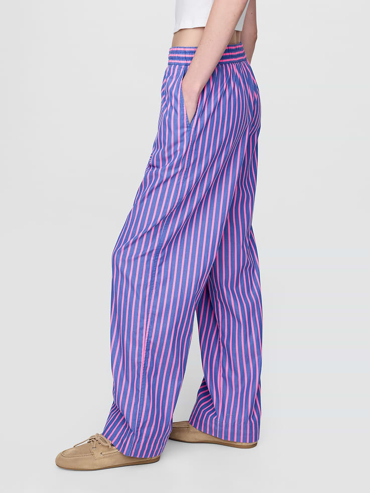 Image number 3 showing, Organic Cotton Poplin Easy Wide-Leg Pants