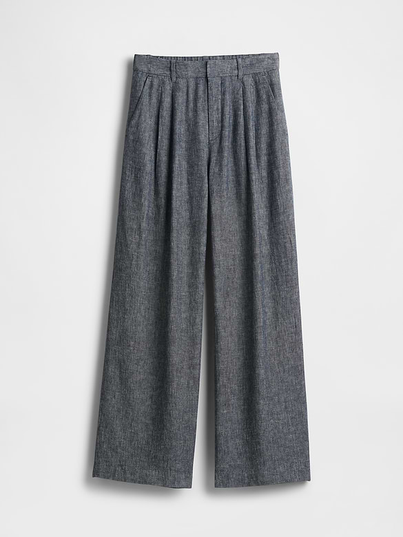 365 High Rise Linen-Blend Trousers