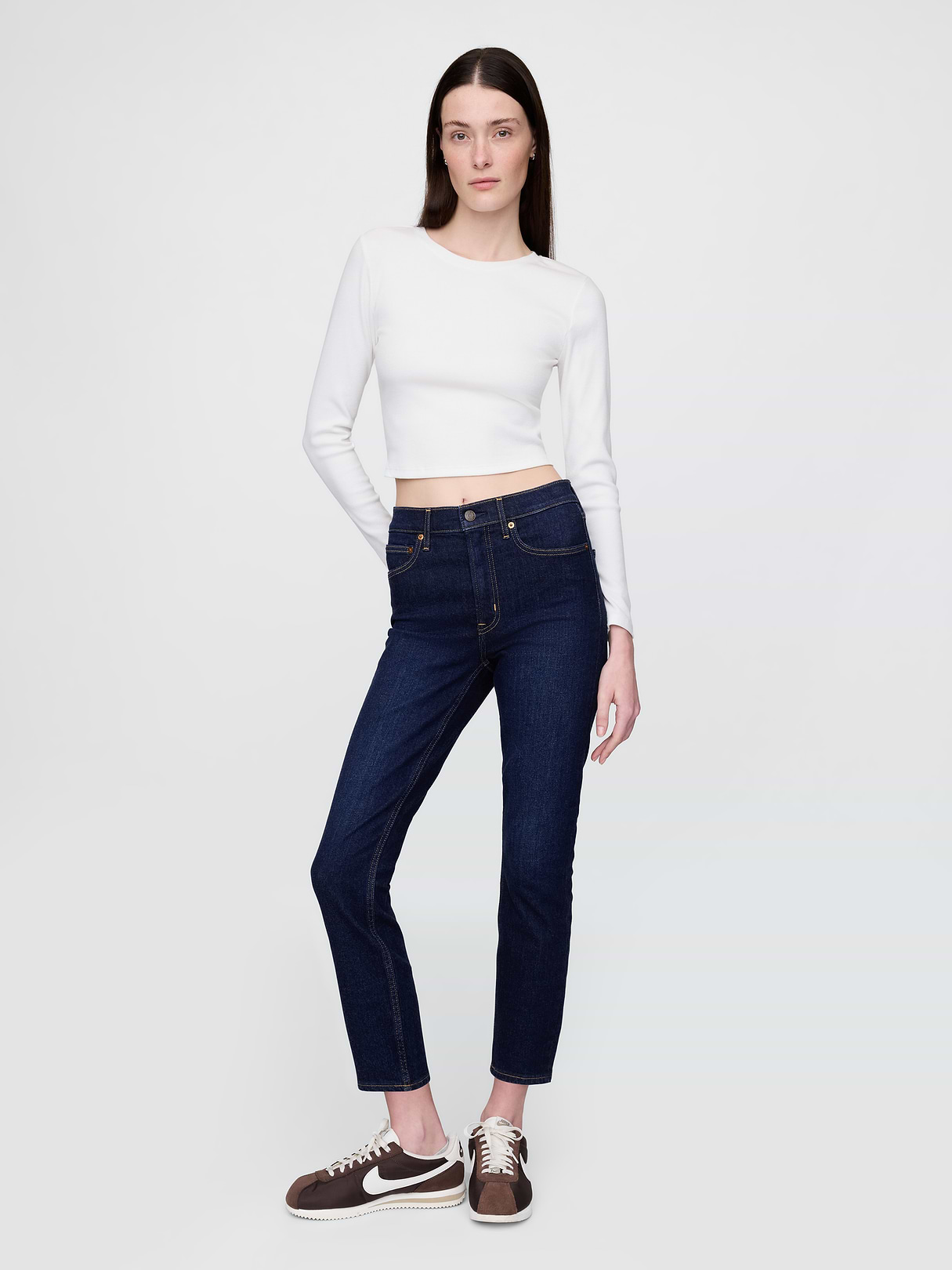 High Rise Vintage Slim Jeans - Rinsed by Gap