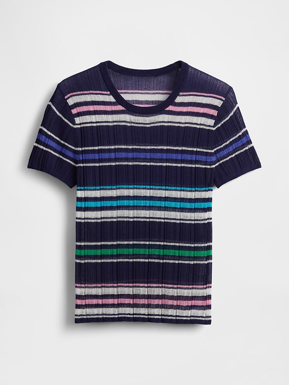 Sheer Rib Sweater T-Shirt