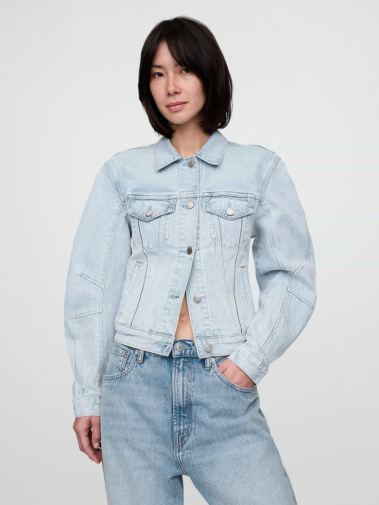 Image number 1 showing, Barrel-Sleeve Icon Denim Jacket