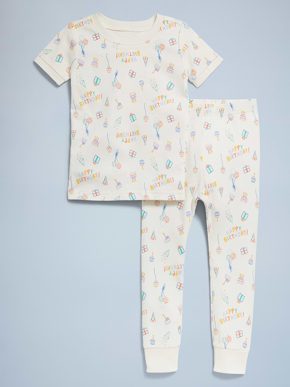 Birthday Snug-Fit Printed Pajama Set for Toddler & Baby