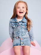 Image number 1 showing, Cropped Trucker Denim Jacket for Toddler Girls