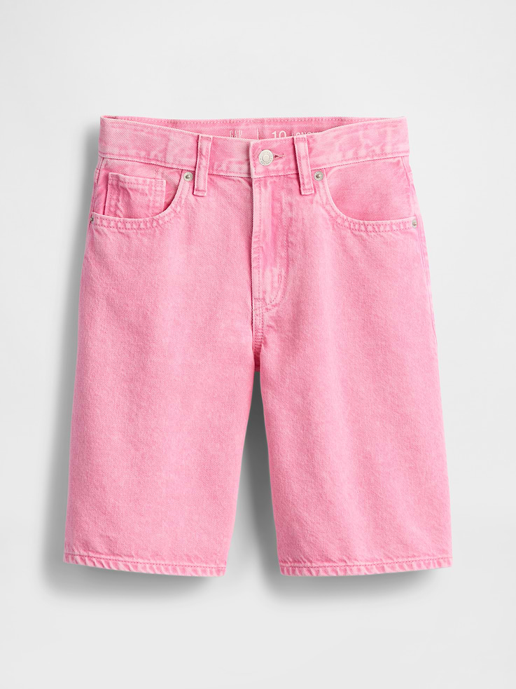 Image 2 of 6, Kids Mid Rise Longline Denim Shorts