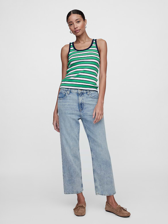 Low Slung Soft Relaxed Straight Jeans