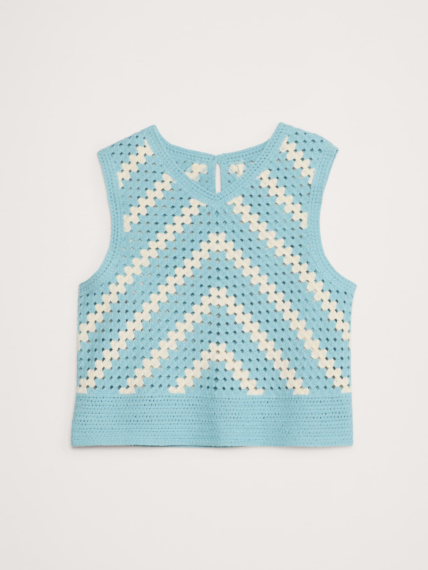 L'image numéro 4 présente Haut brodé en coton crocheté