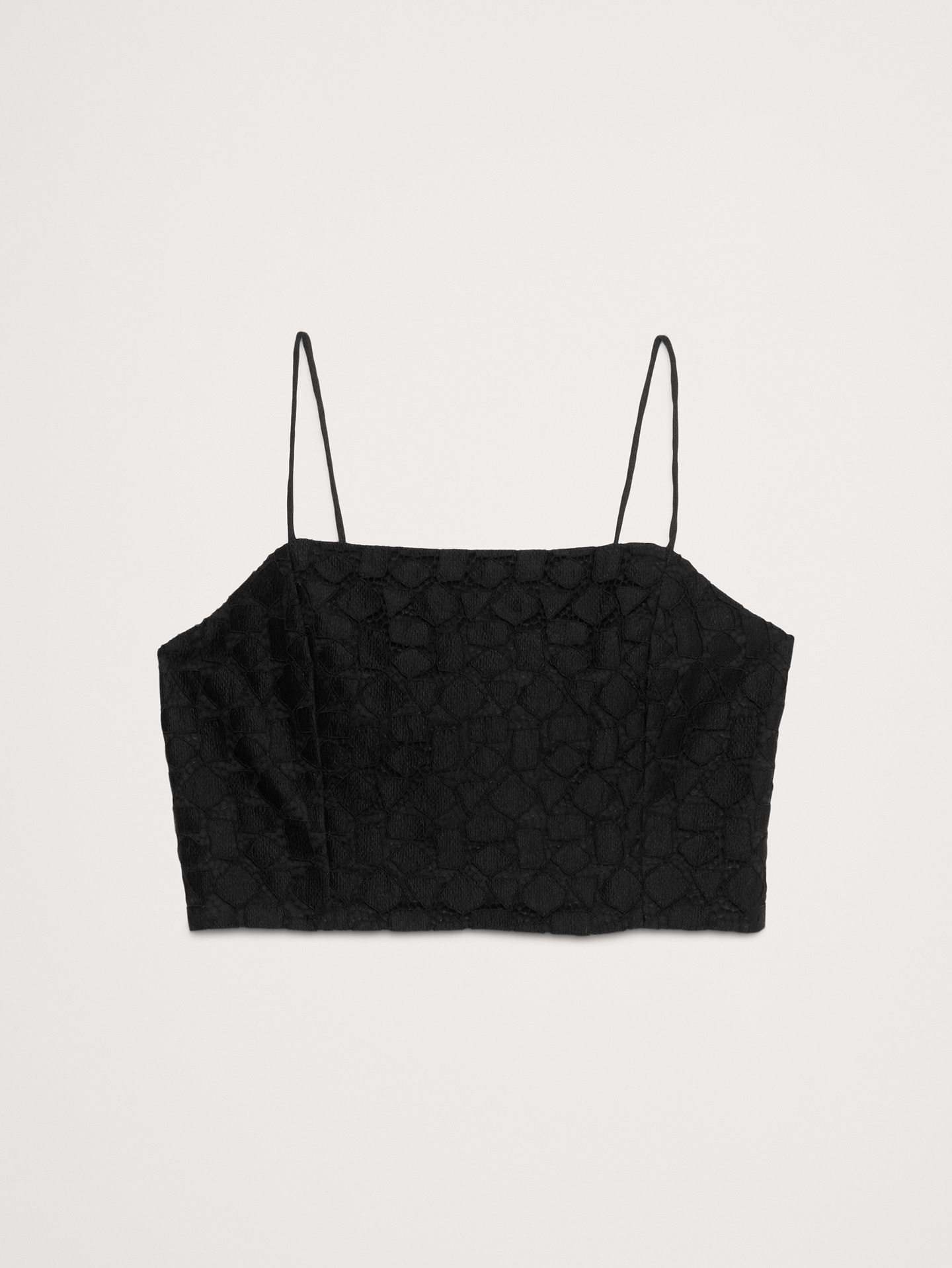 Image number 4 showing, Strappy Geo Lace Cropped Top