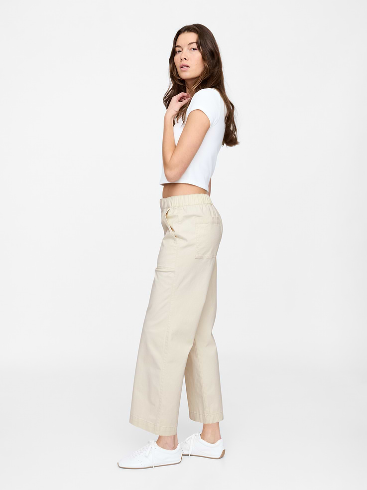 Image 3 of 7, High Rise Easy Wide-Leg Khakis