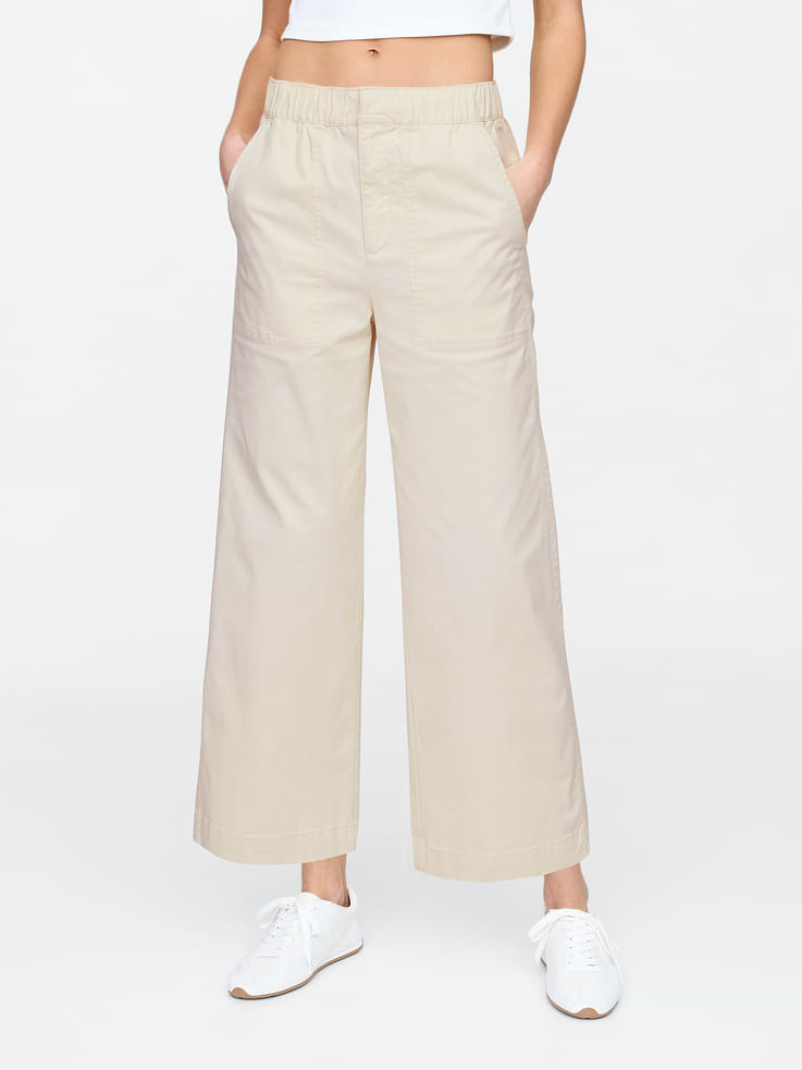 Image 2 of 7, High Rise Easy Wide-Leg Khakis