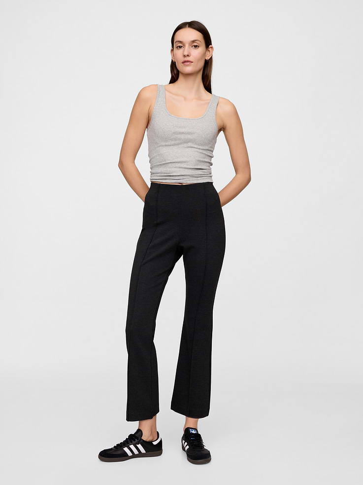 Image number 1 showing, High Rise Ponte Flare Crop Pants