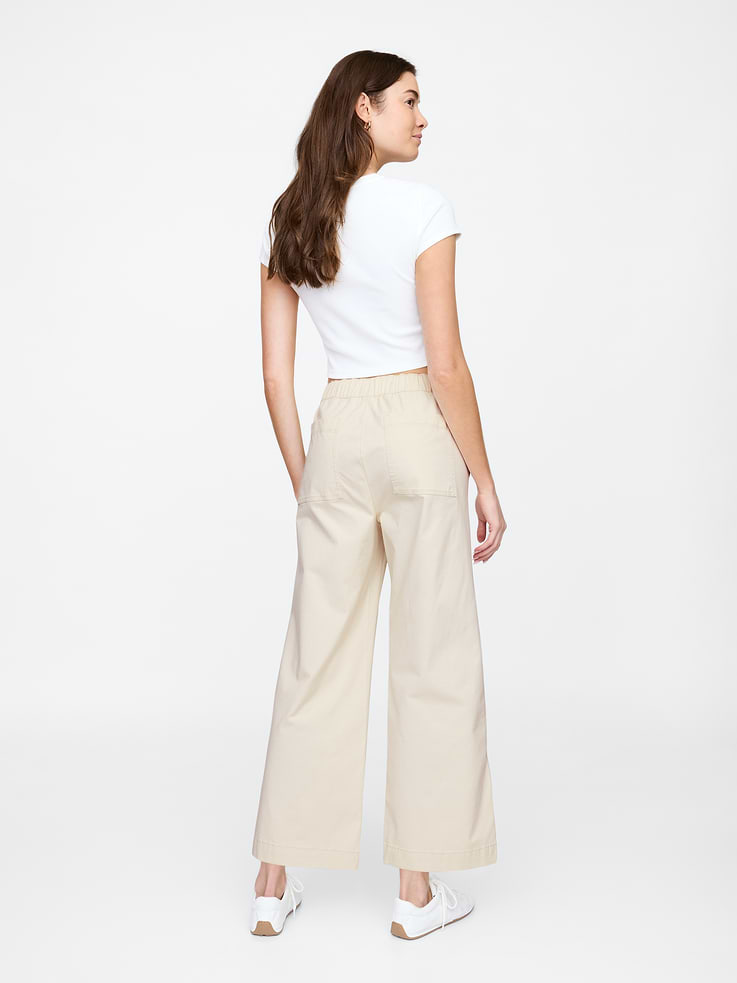 Image 4 of 7, High Rise Easy Wide-Leg Khakis