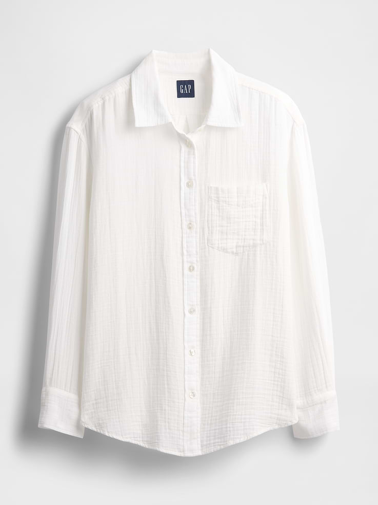Image number 4 showing, Cotton Gauze Button-Down Shirt