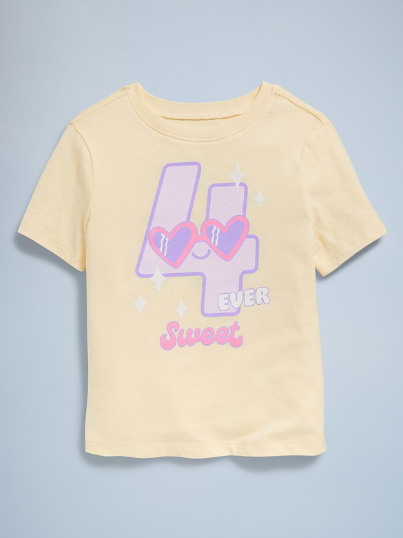 Birthday Graphic T-Shirt for Toddler Girls
