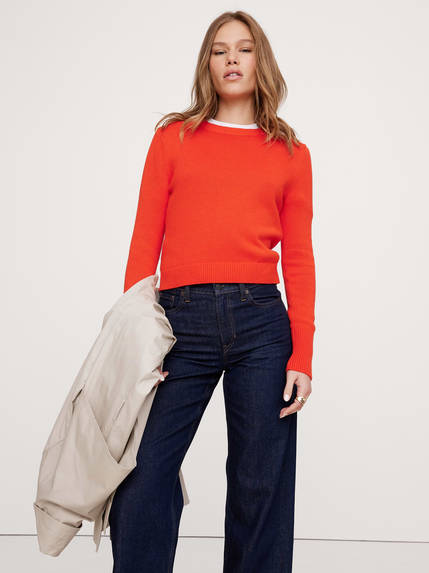 Image number 1 showing, Larkspur Cotton-Silk Shrunken Sweater