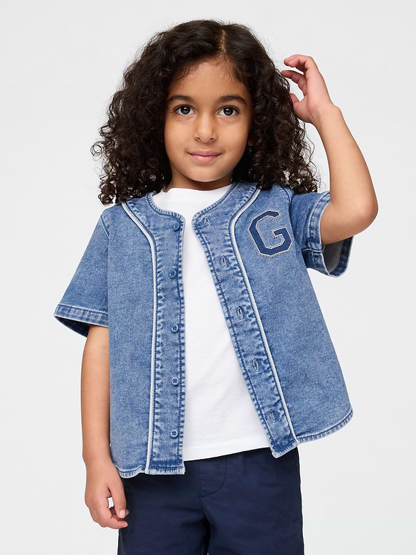 Baby & Toddler Denim Logo Baseball Jersey