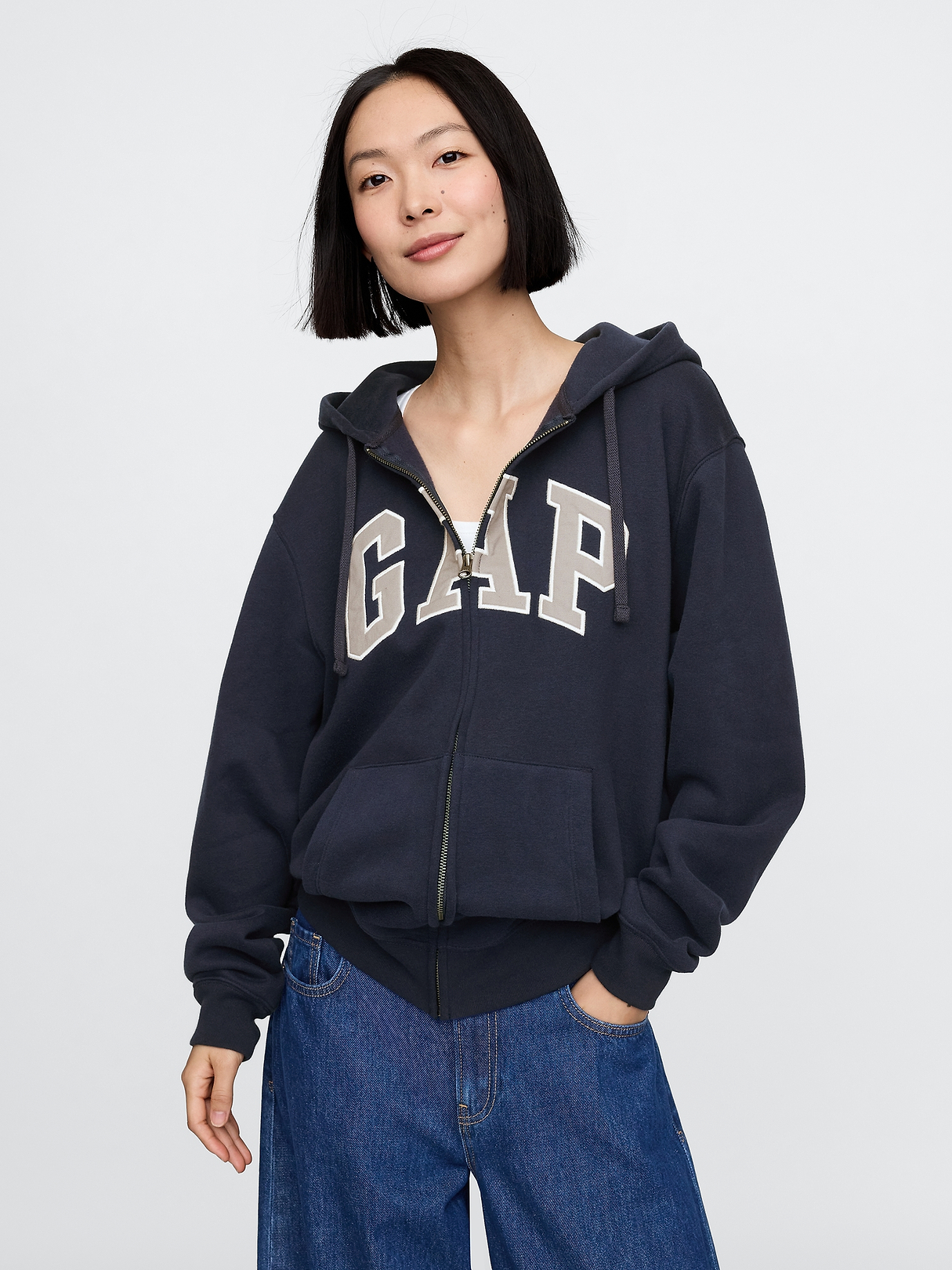 Adult VintageSoft Arch Logo Zip Hoodie | Gap