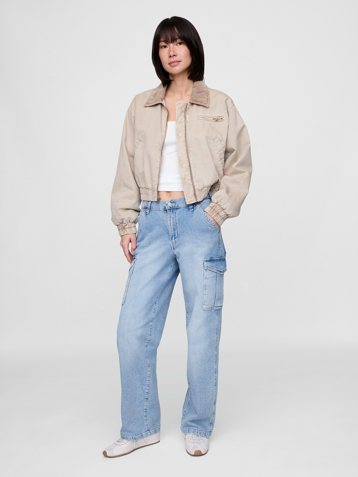 Mid Rise '90s Loose Cargo Jeans - Light indigo by Gap