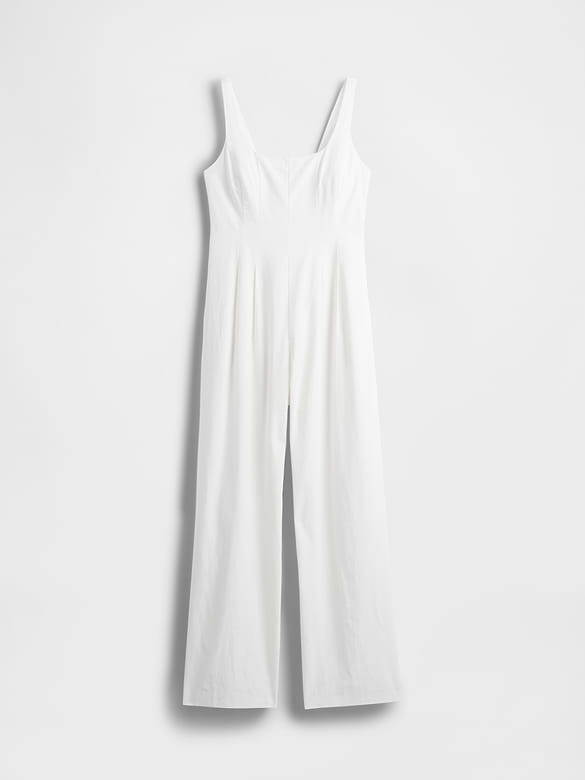 Linen-Blend Seamed Jumpsuit