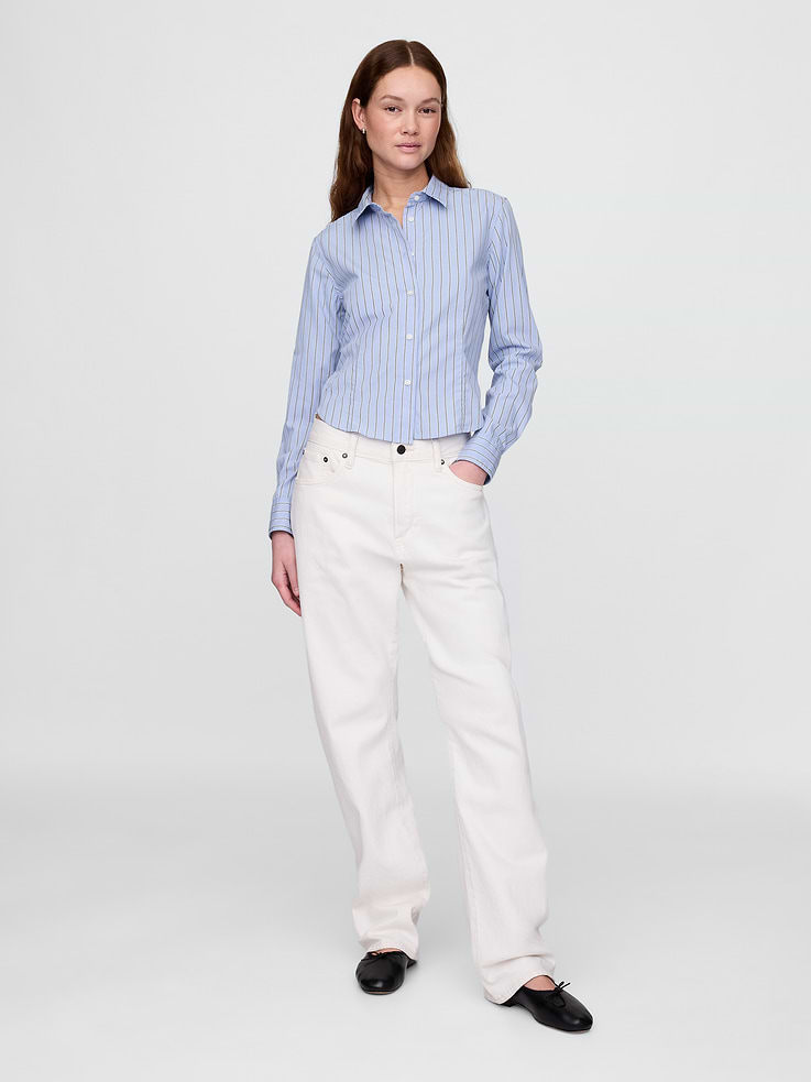 Image number 3 showing, Organic Cotton Fitted Crop Shirt