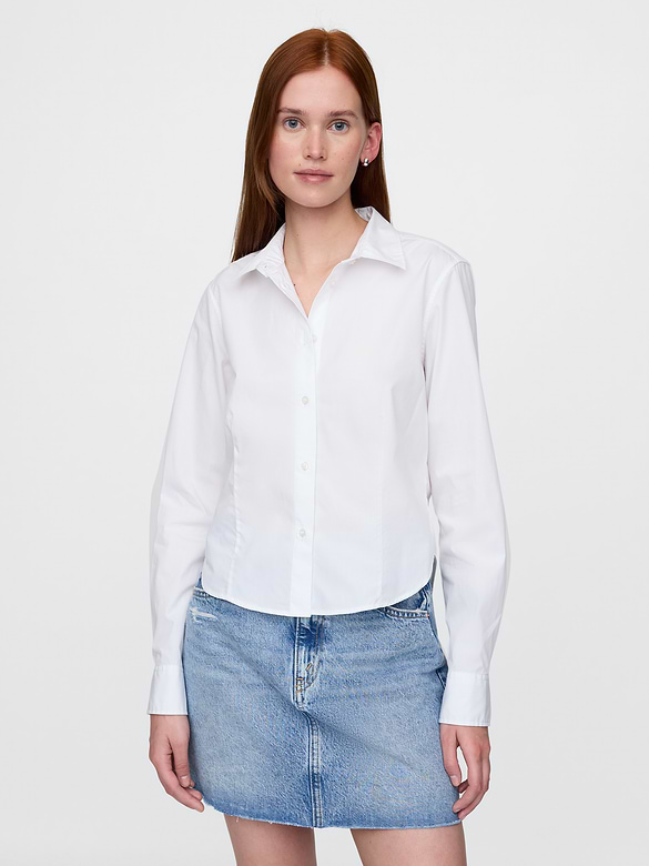 Organic Cotton Fitted Crop Shirt