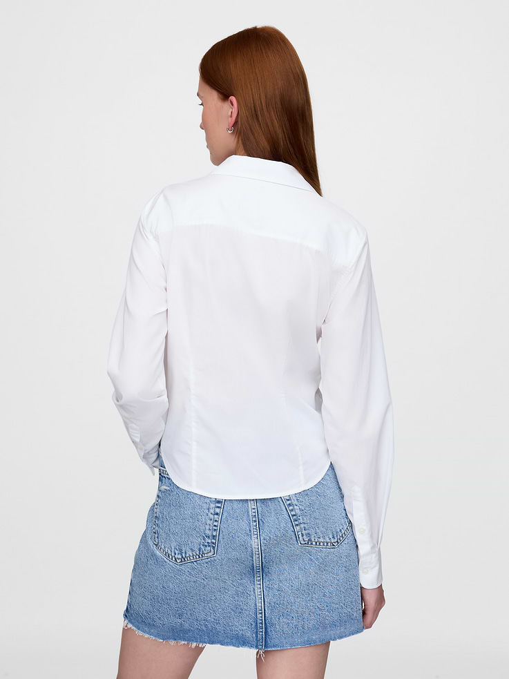 Image number 2 showing, Organic Cotton Fitted Crop Shirt
