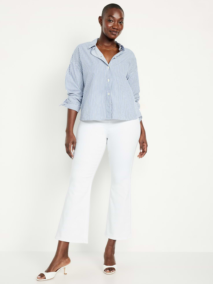 Image number 5 showing, High-Waisted Weekender Pull-On Crop Flare Jeans