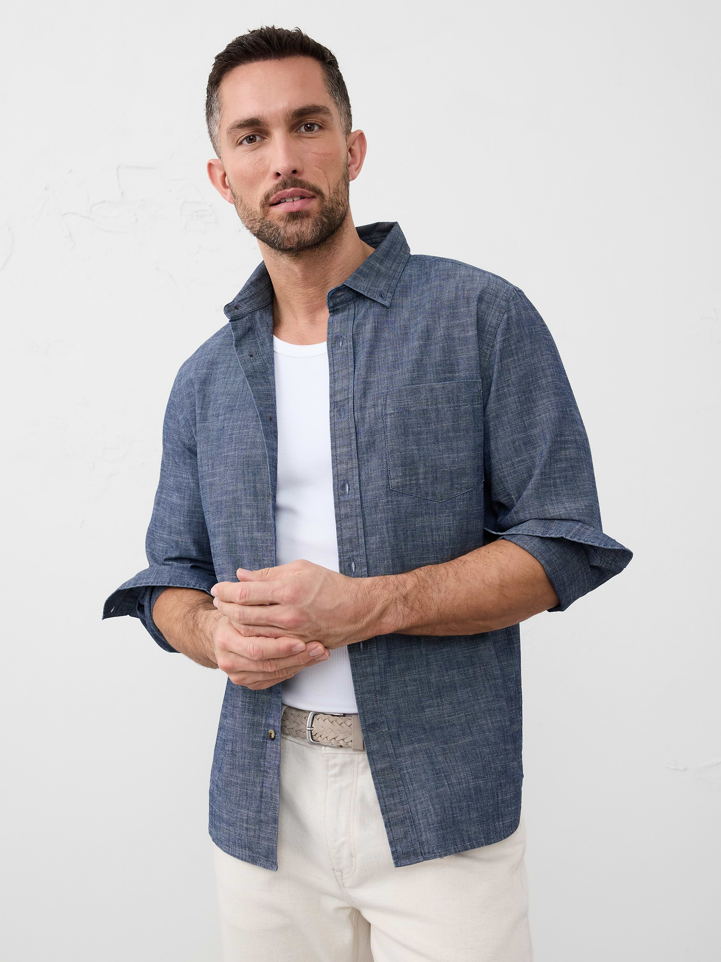 Image number 3 showing, Slim-Fit Softwash Cotton Shirt