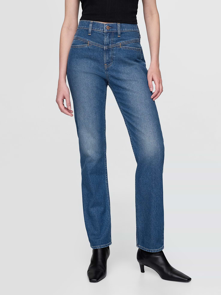 Image number 2 showing, High Rise Western '90s Slim Straight Jeans