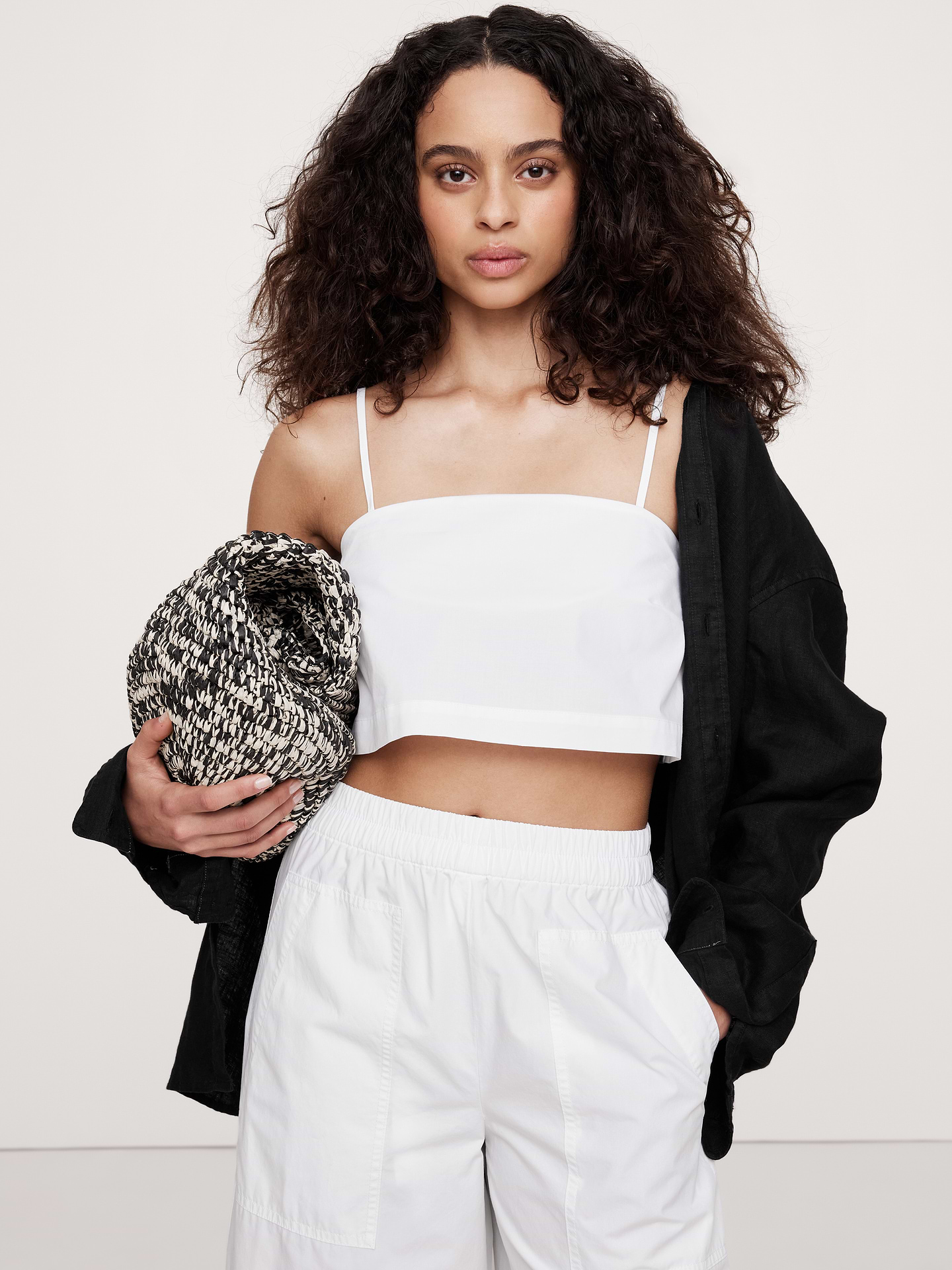 Image number 1 showing, Cotton Poplin Cropped Cami