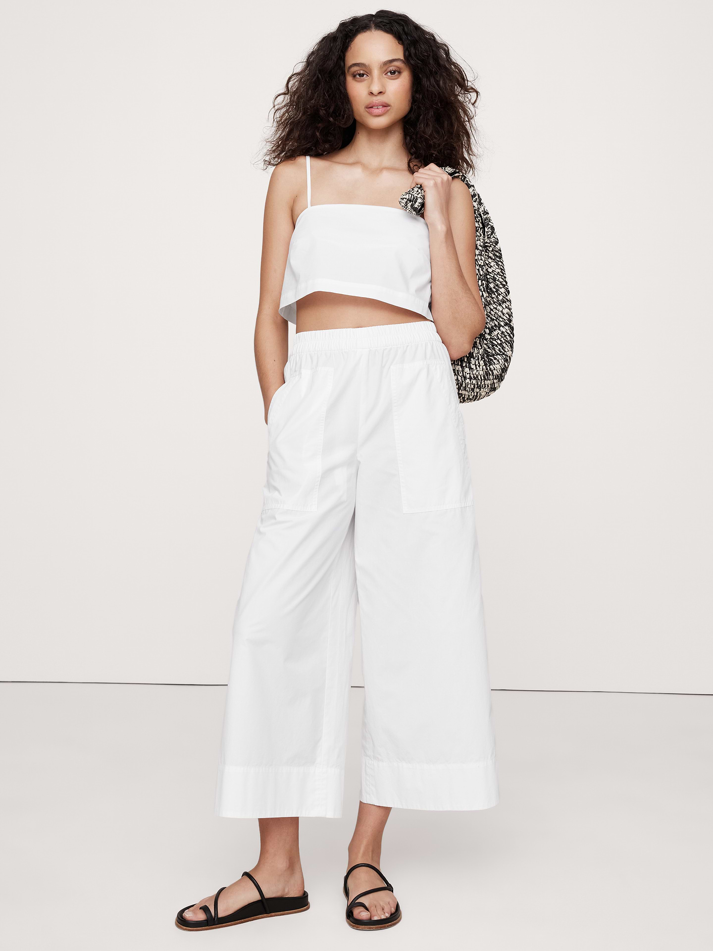 Image number 4 showing, Cotton Poplin Cropped Cami