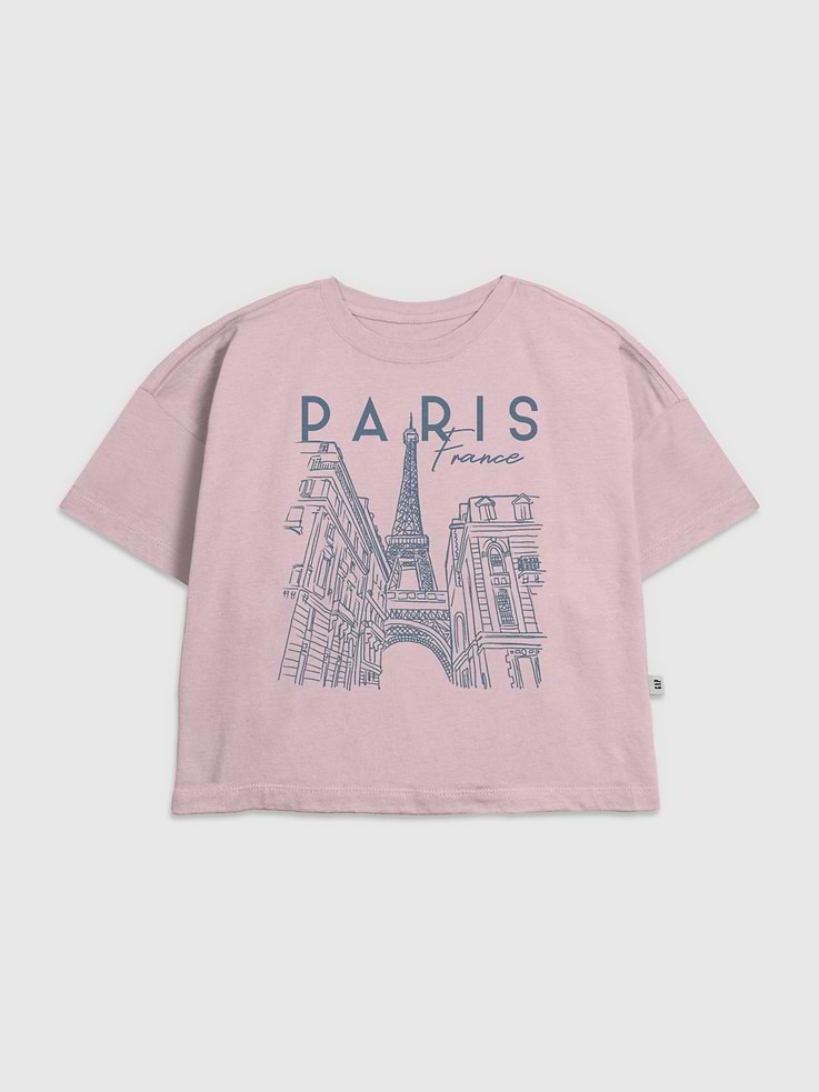 Image number 1 showing, Kids Paris Line Art Graphic T-Shirt