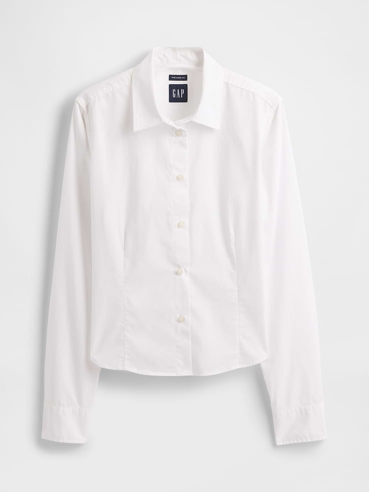 Image number 5 showing, Organic Cotton Fitted Crop Shirt