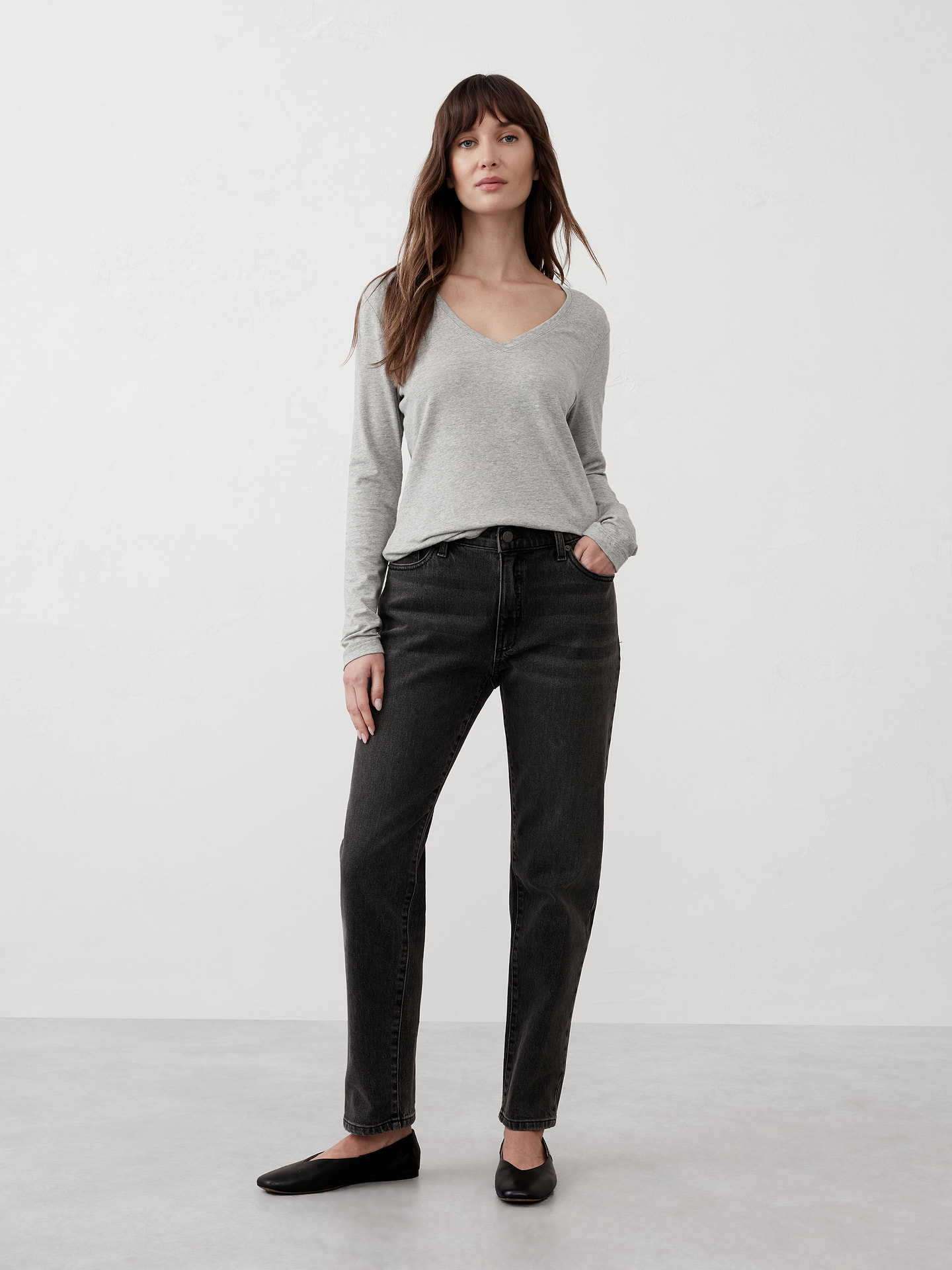 Image number 3 showing, Timeless Long-Sleeve V-Neck T-Shirt