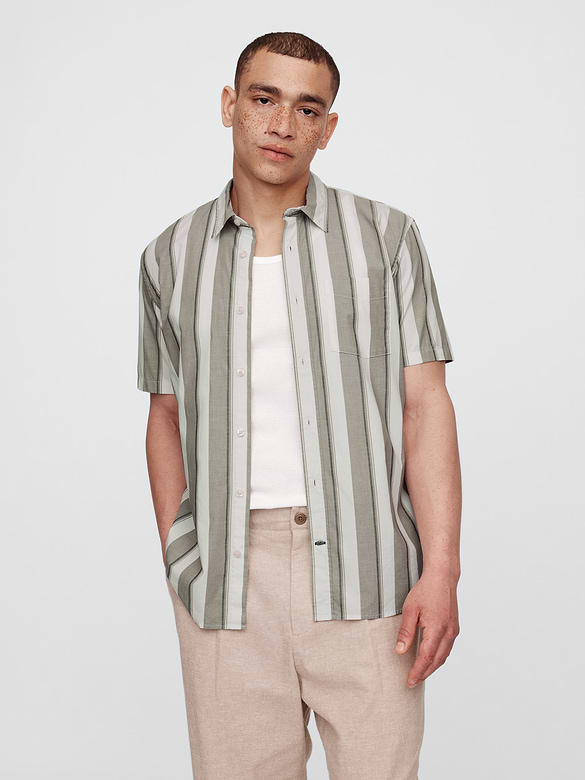 Stretch Poplin Shirt in Standard Fit