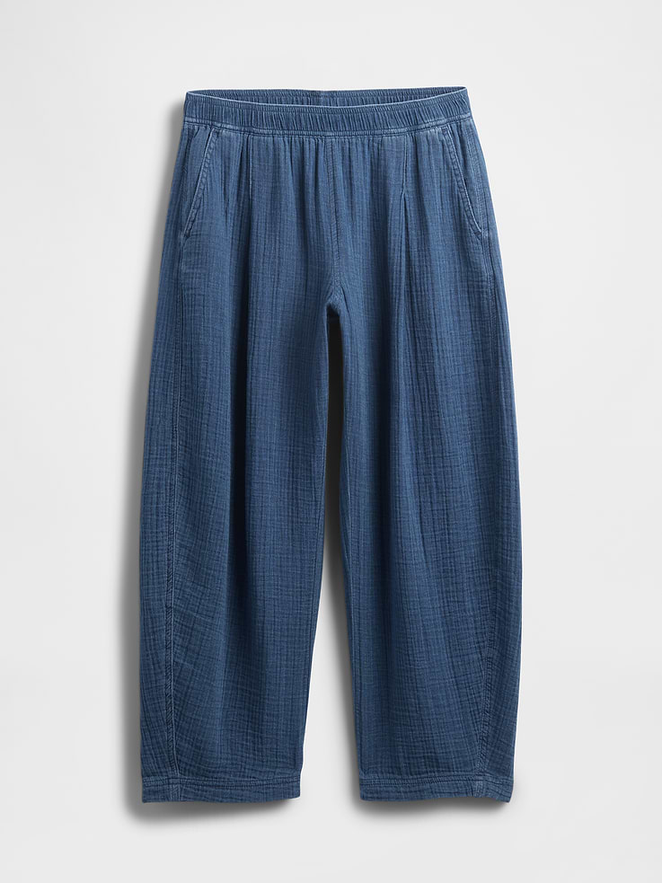 Image number 7 showing, Cotton Gauze Denim Easy Barrel Pants