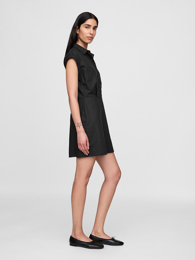 Image number 3 showing, Linen-Blend Shirtdress