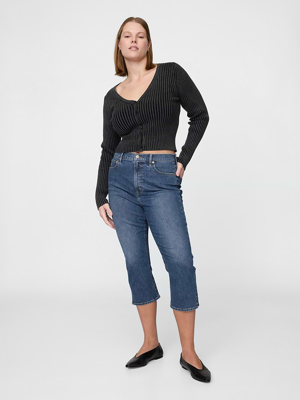 High Rise Capri Jeans