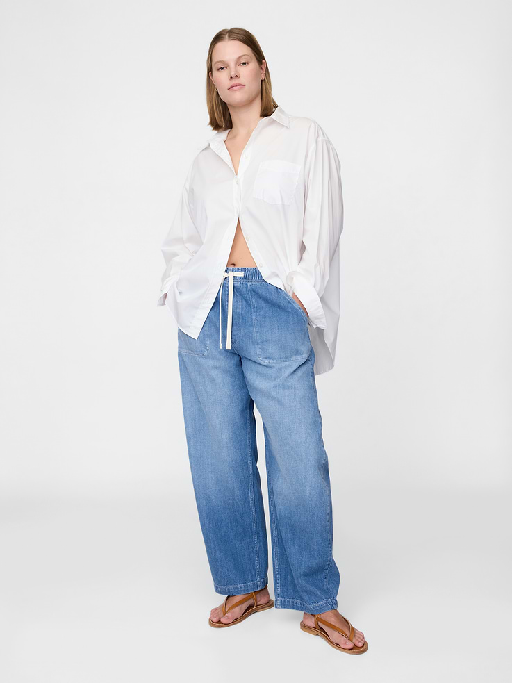 Image number 5 showing, High Rise Easy Barrel Jeans