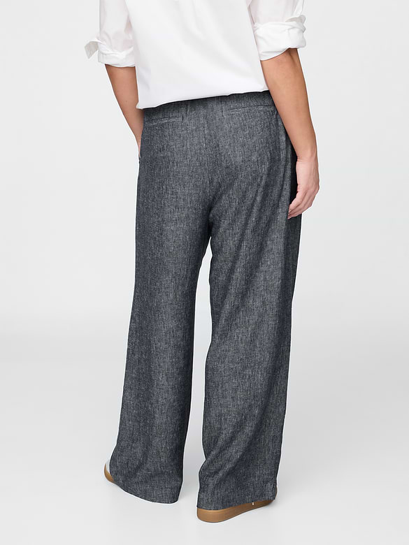 365 High Rise Linen-Blend Trousers