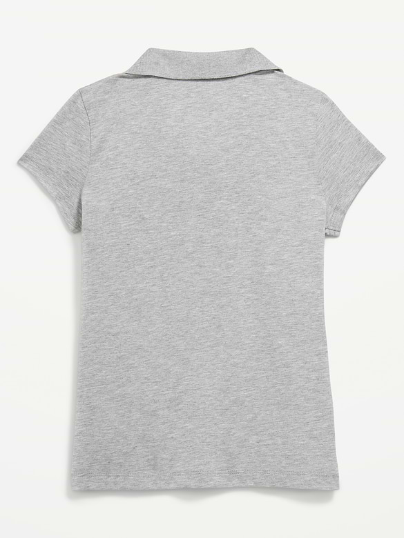 School Uniform Jersey-Knit Polo Shirt for Girls