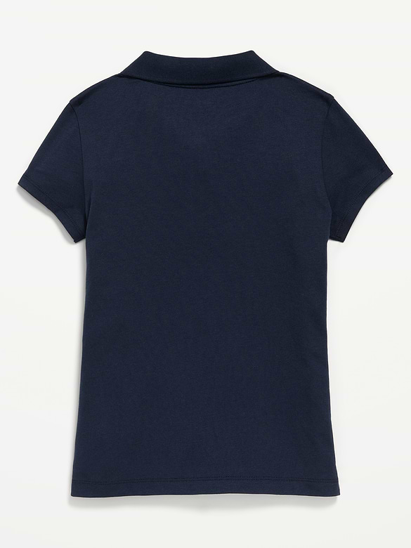 School Uniform Jersey-Knit Polo Shirt for Girls