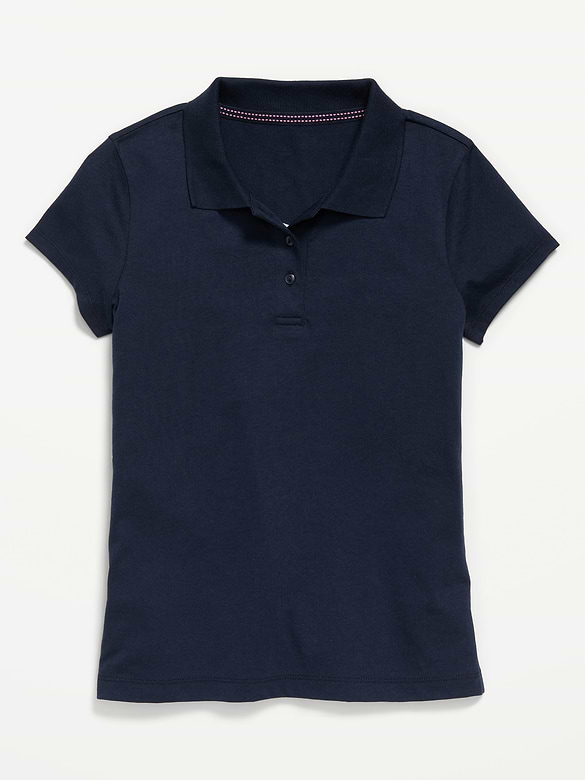 School Uniform Jersey-Knit Polo Shirt for Girls